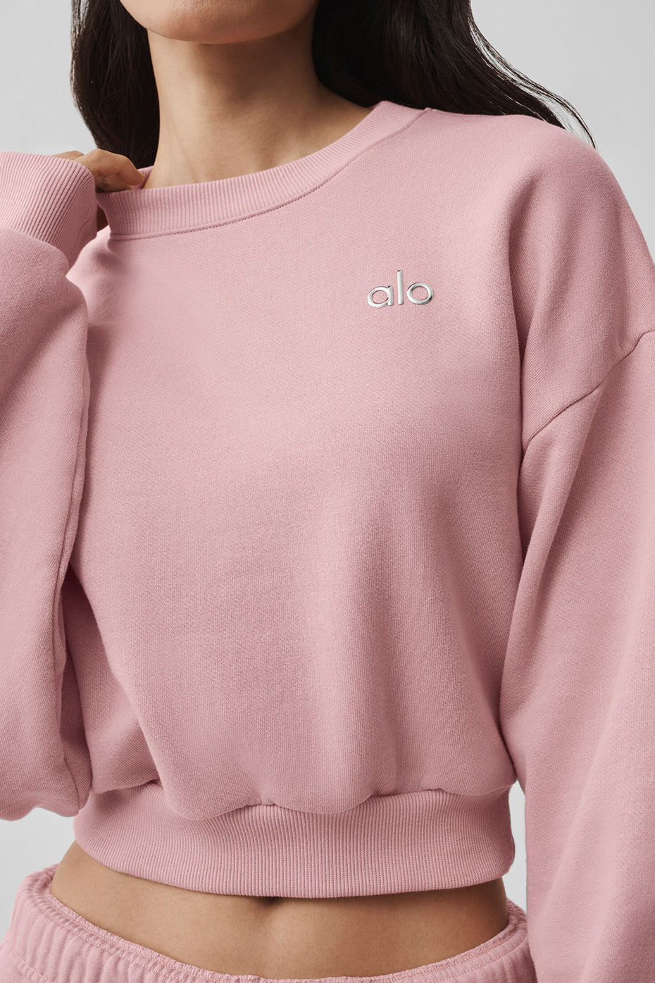 Cropped Accolade Crewneck - Vintage Pink - 4