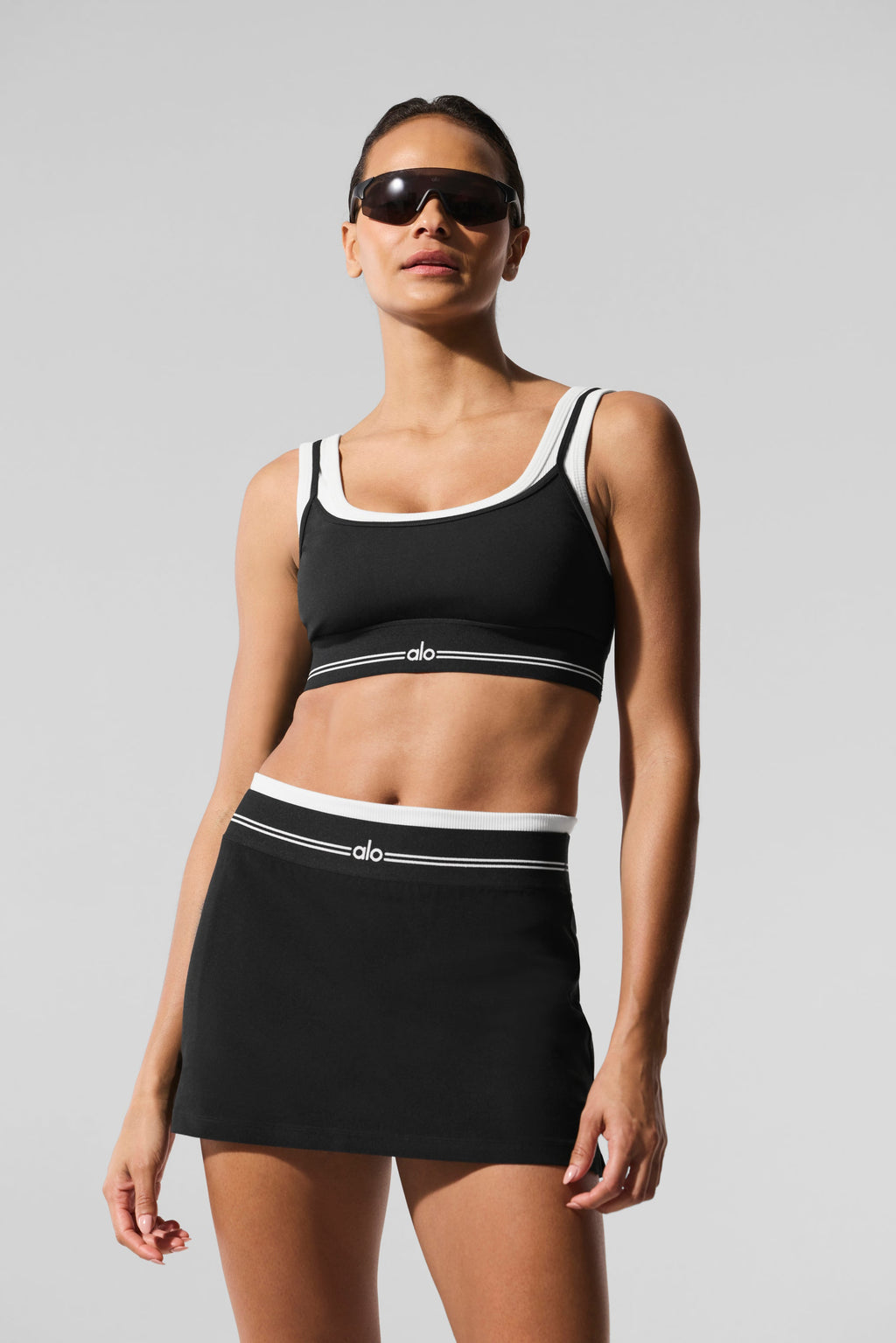 Airbrush Better Together Tennis Skirt - Black/White - 4